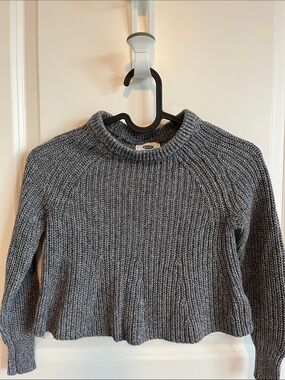 Old Navy Cozy Gray Ribbed Mock Neck Sweater - Women